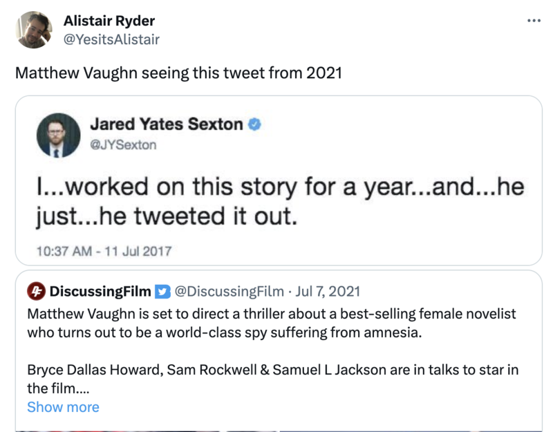 He just... tweeted it out Argylle meme He just... tweeted it out Argylle meme