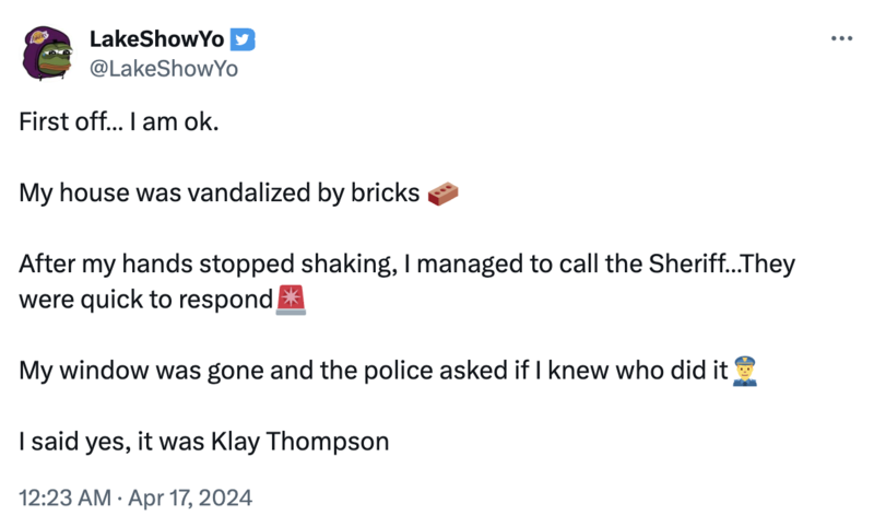 The now-infamous "vandalized by bricks" copypasta The now-infamous "vandalized by bricks" copypasta
