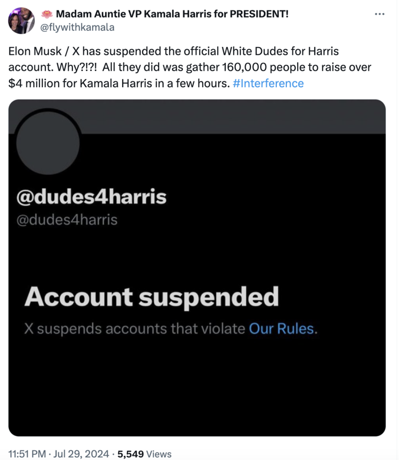 Musk suspended the account why? Musk suspended the account why?