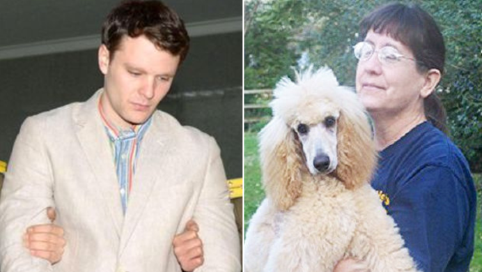 A Photograph of Otto Warmbier in Police Custody on the Left Next to a Photograph of Kathy Dettwyler and Her Dog on the Right