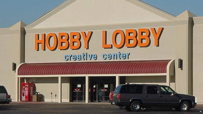 Photograph of the front of a Hobby Lobby creative center location. 