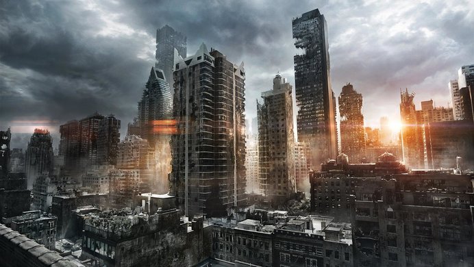 Visual of a city post-apocalypse