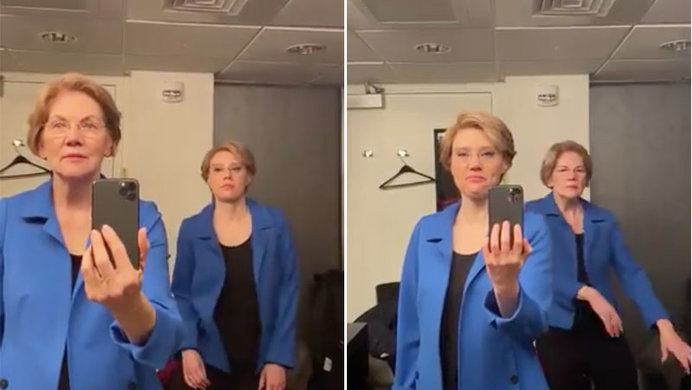 Internet Reacts To Elizabeth Warren And Kate Mckinnon Flip The Switch Meme Know Your Meme