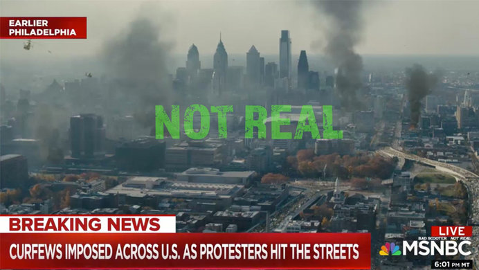 clip of world war z with msnbc chyrons