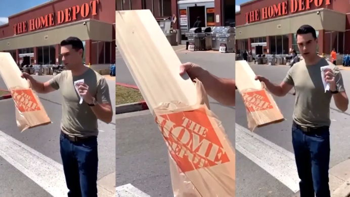 Ben Shapiro Shows Off One Board Of Wood In Small Home Depot Bag Know Your Meme