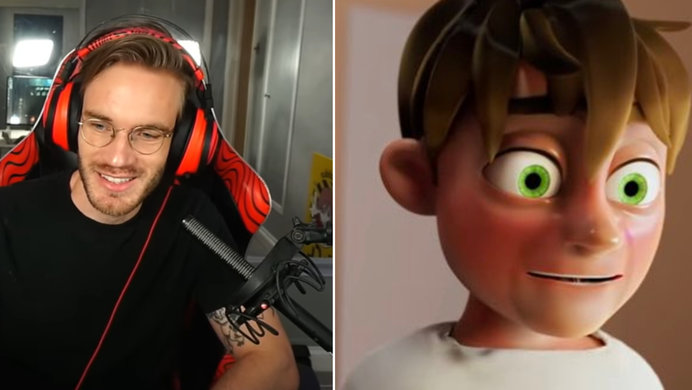Pewdiepie from new video, left, and Dreams Mask video, right.