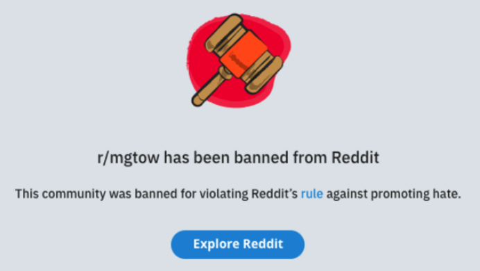 men going their own way banned