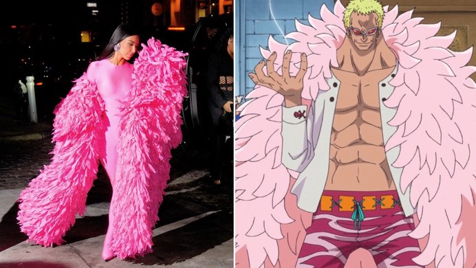 Kim Kardashian contrasted against DoFlamingo.