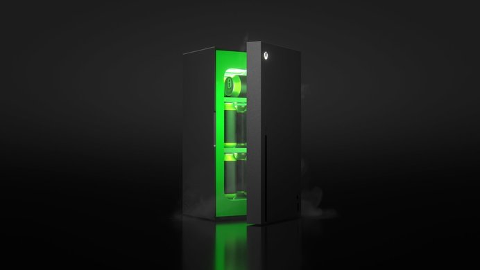 Xbox Mini-Fridge promotional shot.