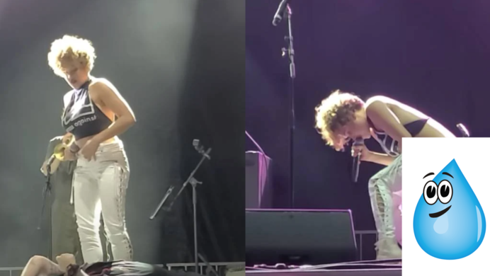 Sophie Urista, brass against singer, urinating on a fan at the Welcome to Rockville festival in Daytona Florida.
