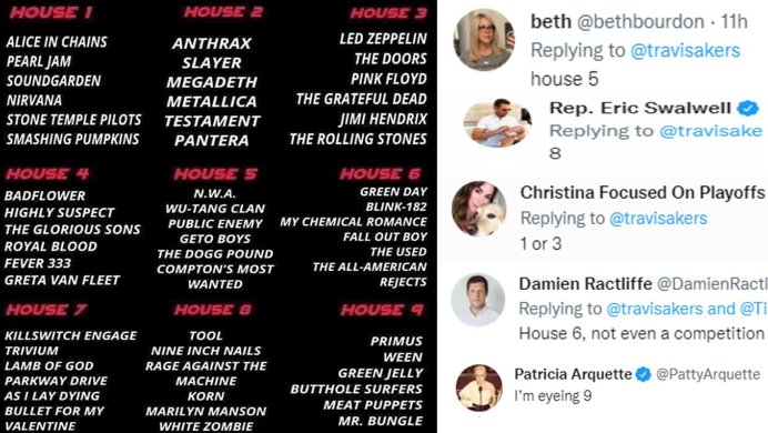 The "you can only live in one house" question and some answers from Twitter.