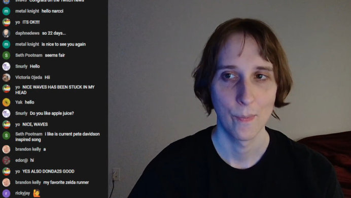 Narcissa wright streaming on twitch after being banned.