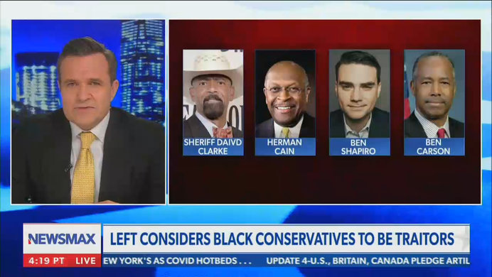Greg kelly newsmax ben shapiro black conservative a traitor news segment.