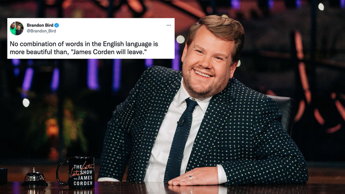 James Corden Will Leave tweet and late late show image.