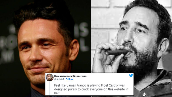 Franco and Castro side-by-side with a tweet commenting on the twitter discourse.