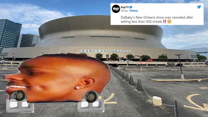 DaBaby Car On Blocks outside the caesars superdome.