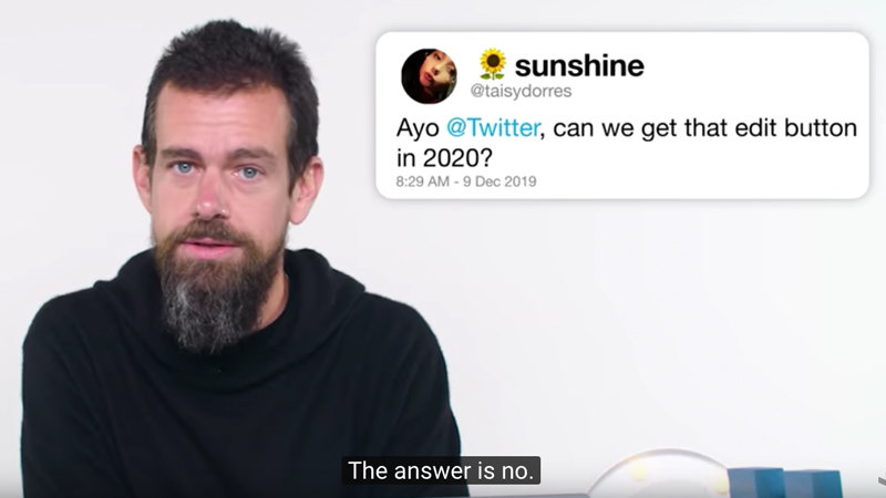 Twitter's Jack Dorsey Finally Explains Why There's No Edit Button Twitter's Jack Dorsey Finally Explains Why There's No Edit Button