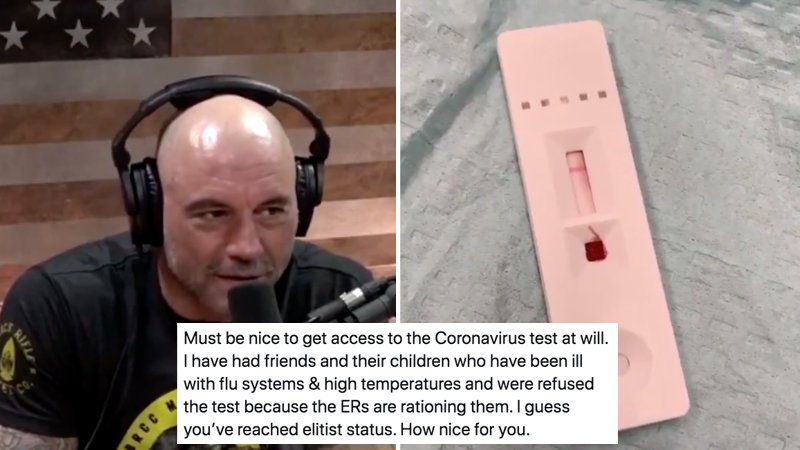 Joe Rogan Under Fire For Testing Guests For COVID-19 Joe Rogan Under Fire For Testing Guests For COVID-19