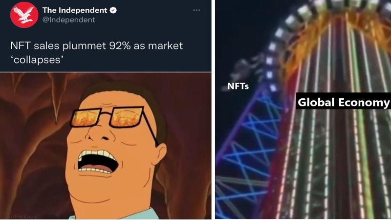 Crypto and nft sales collapse memes.