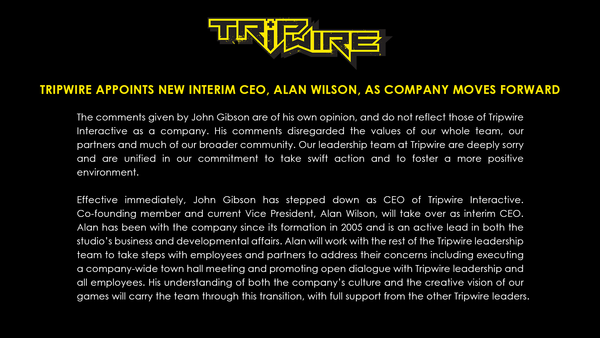 Tripwire Interactive CEO John Gibson Steps Down Amid Controversial Statements About Texas Abortion Law