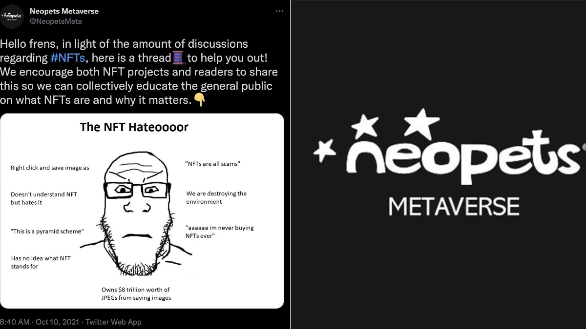 'Neopets Metaverse' NFT Team Apologizes After Posting Passive Aggressive Soyjak In Response To Backlash