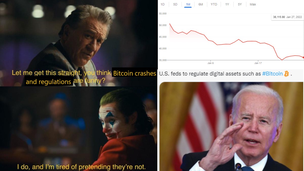 Crypto Community Up In Arms Over Biden And Putin Signaling Intent To Regulate Cryptocurrency As Market Continues Crashing