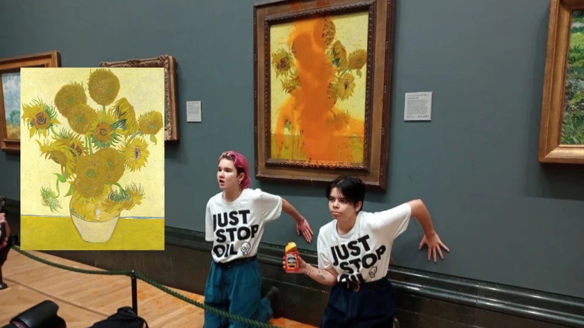 Oil Protestors Throw Tomato Soup On Van Gogh Oil Painting Know Your Meme