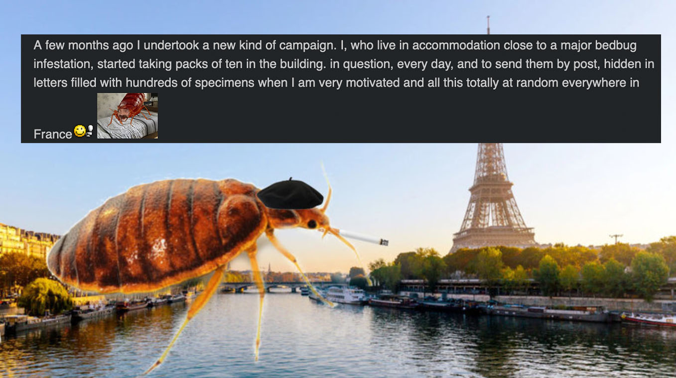 A Man Posted In A French Forum About Breeding And Setting Loose Bed Bugs In Paris Back In 2021