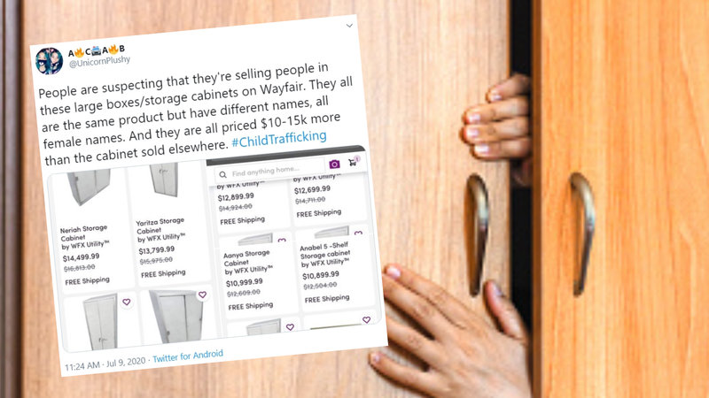 UnicornPlushy People are suspecting that they're selling people in these large boxes/storage cabinets on Wayfair. They all are the same product but have different names, all female names. And they are all priced $10-15k more than the cabinet sold elsewhere. #ChildTrafficking