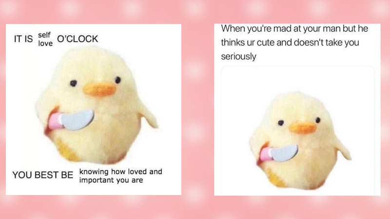Plush Duck With A Knife Gaining Power As A Wholesome Meme Plush Duck With A Knife Gaining Power As A Wholesome Meme