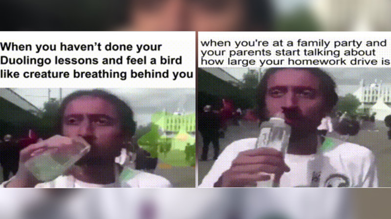 Saudi Influencer Becomes World Famous Reaction GIF With Video Nervously Drinking Water 