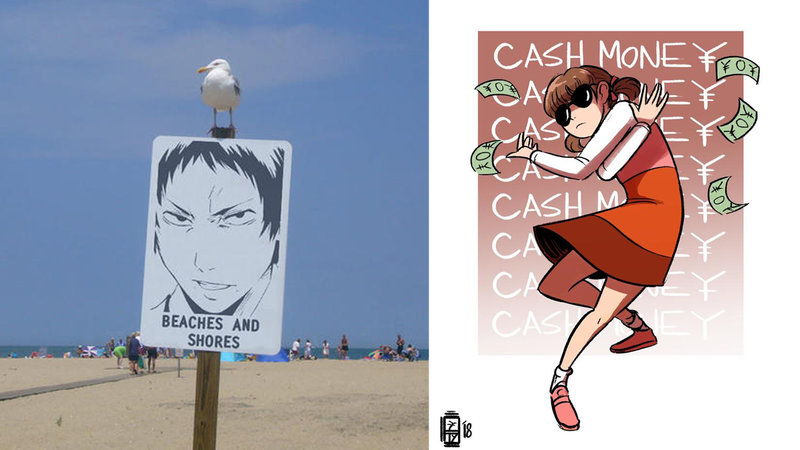 Two examples of memes from Megami Tensei.
