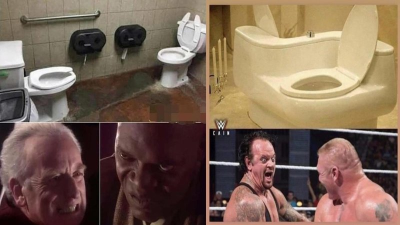 Versus Pooping Adds A New Level Of Competition To Toilet Time Versus pooping memes featuring WWE wrestlers contrasted against star wars characters.