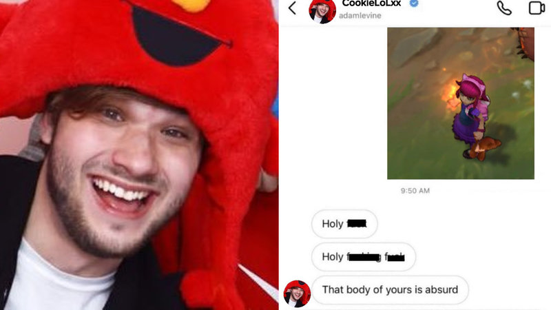 CookieLoL Allegations depicting the league of legends streamer wearing an elmo hat.