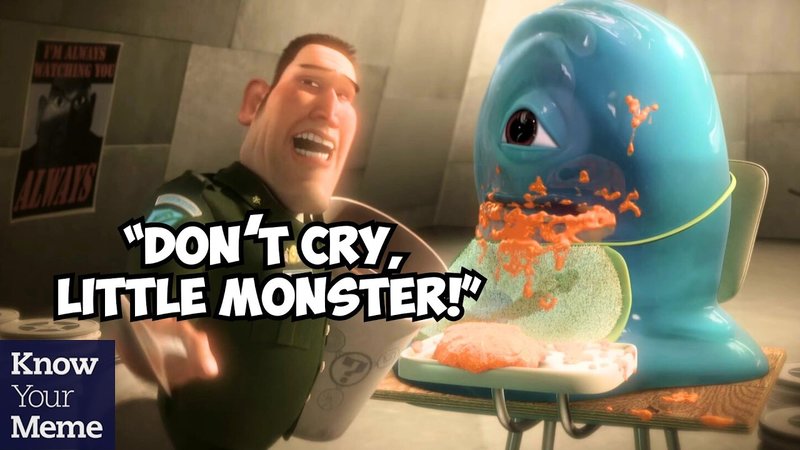 Don't Cry Little Monster meme youtube video.