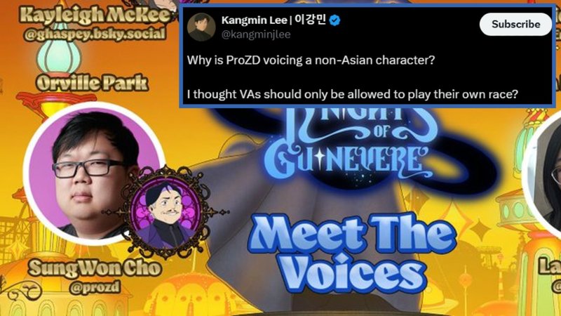 An image of ProZD and his quote in relation to the 2023 race-based casting controversy.