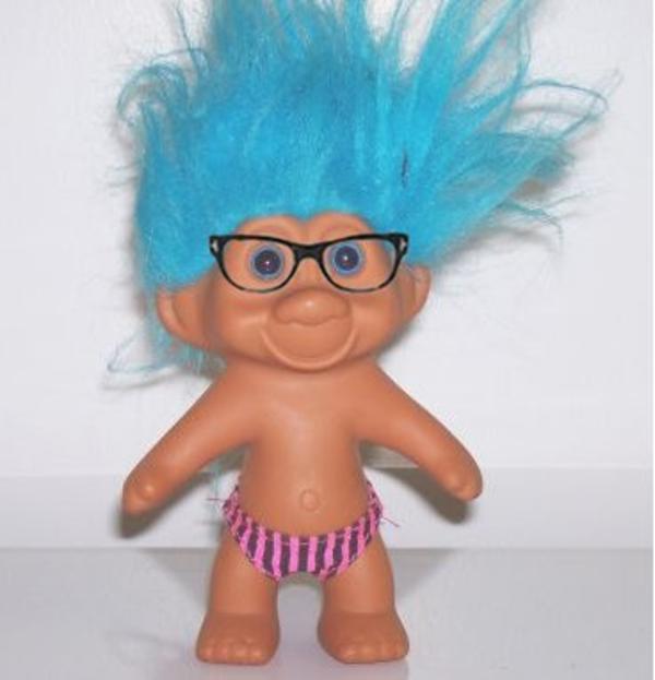 troll doll with glasses