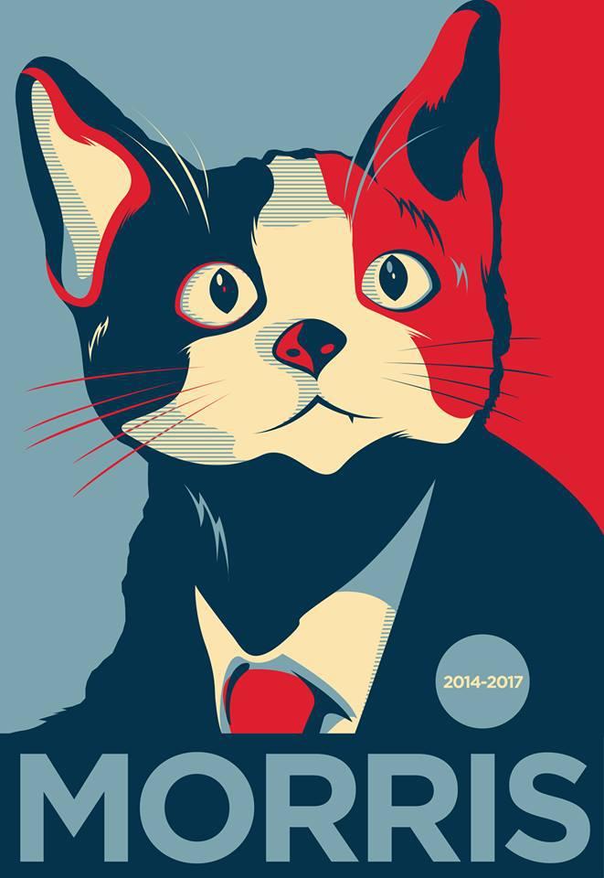 morris in obama style poster el candigato morris morris the cat