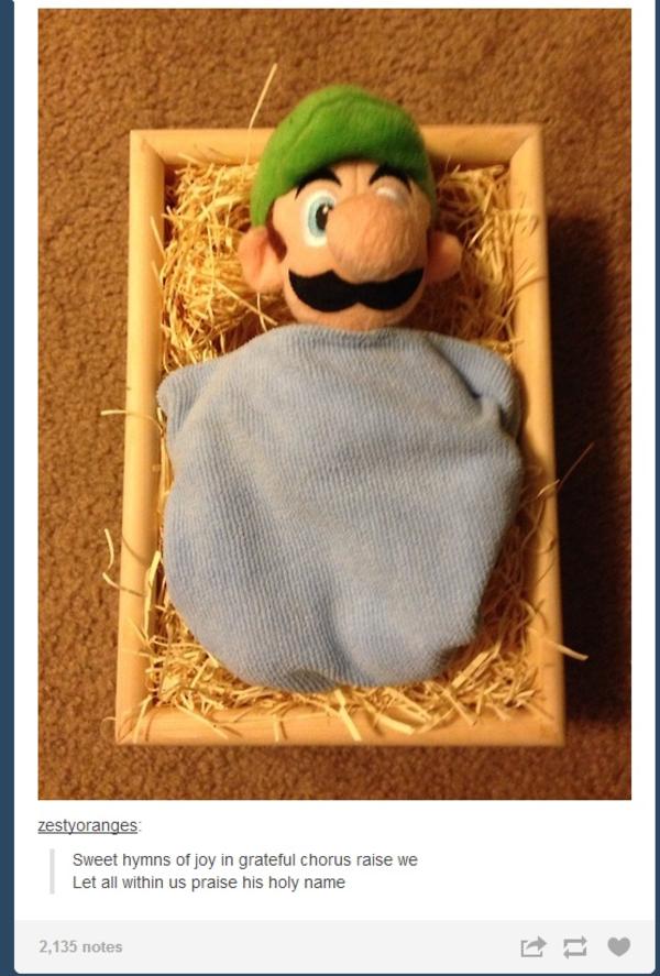 Ye shall find the plumber wrapped in swaddling clothes, lying in a