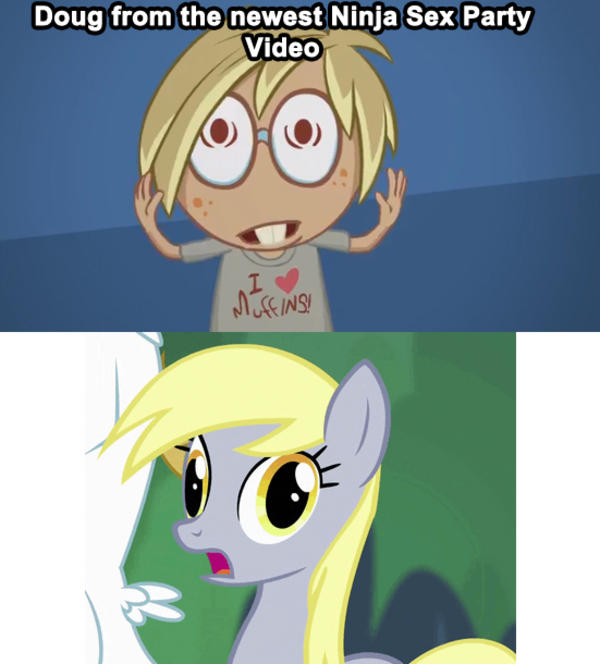 Derpy referenced in newest Ninja Sex Party video, i think ...