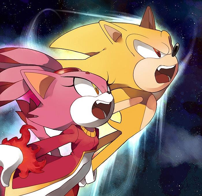 Super Sonic And Burning Blaze Sonic The Hedgehog Know Your Meme 