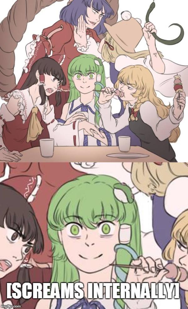 Sanae Loses It Touhou Project Project Know Your Meme