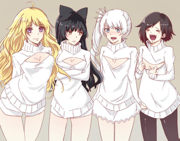Anime Girl Black Turtleneck
