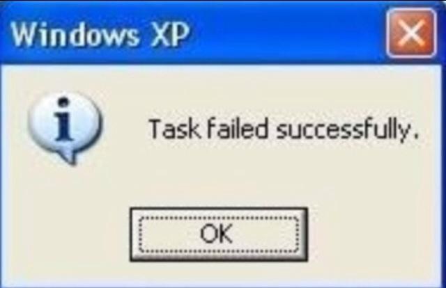 Windows XP - task failed successfully