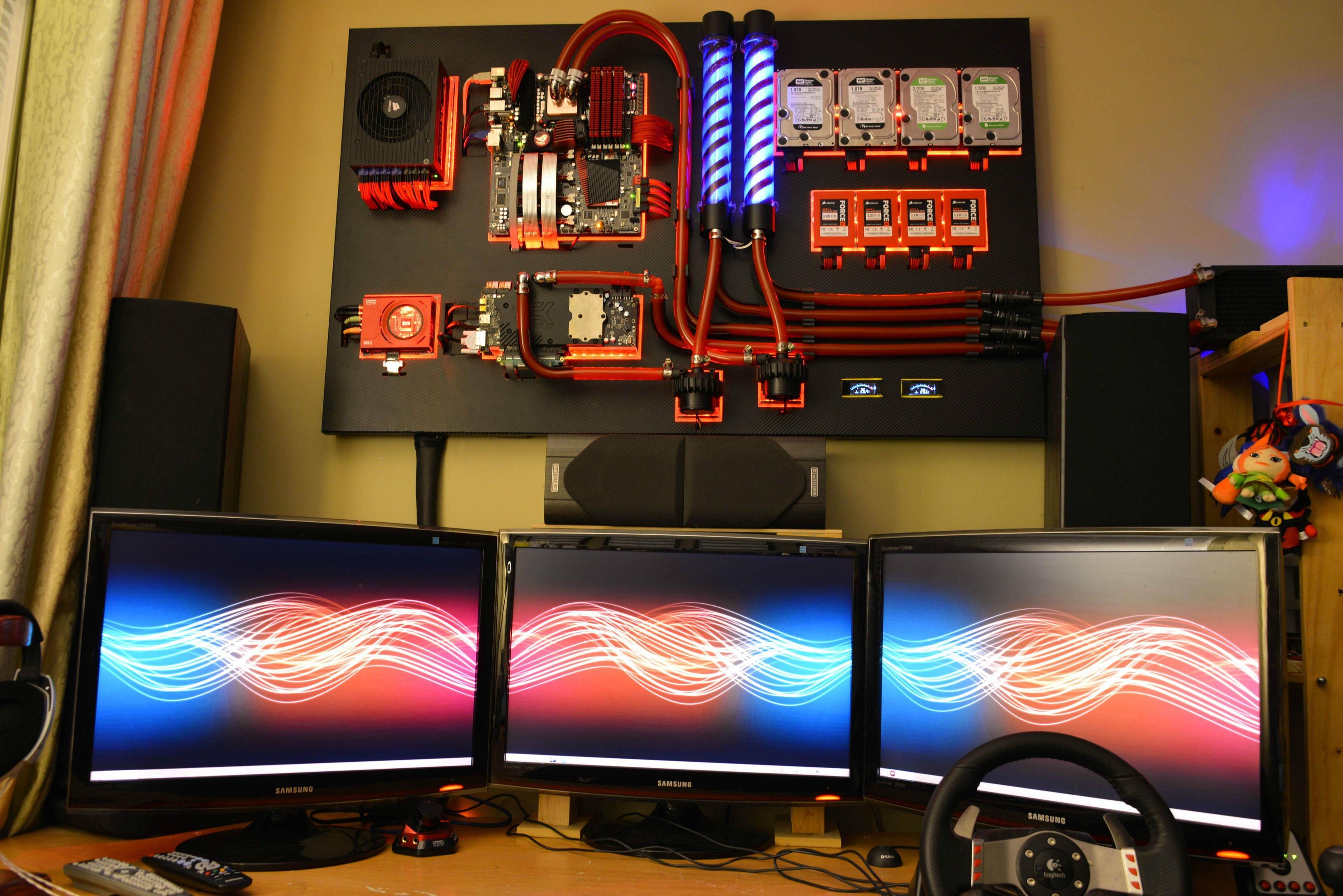 Watercooled Wall Mounted Desktop Battlestation Know Your Meme Battlestation Watercooled Wall Mounted Desktop