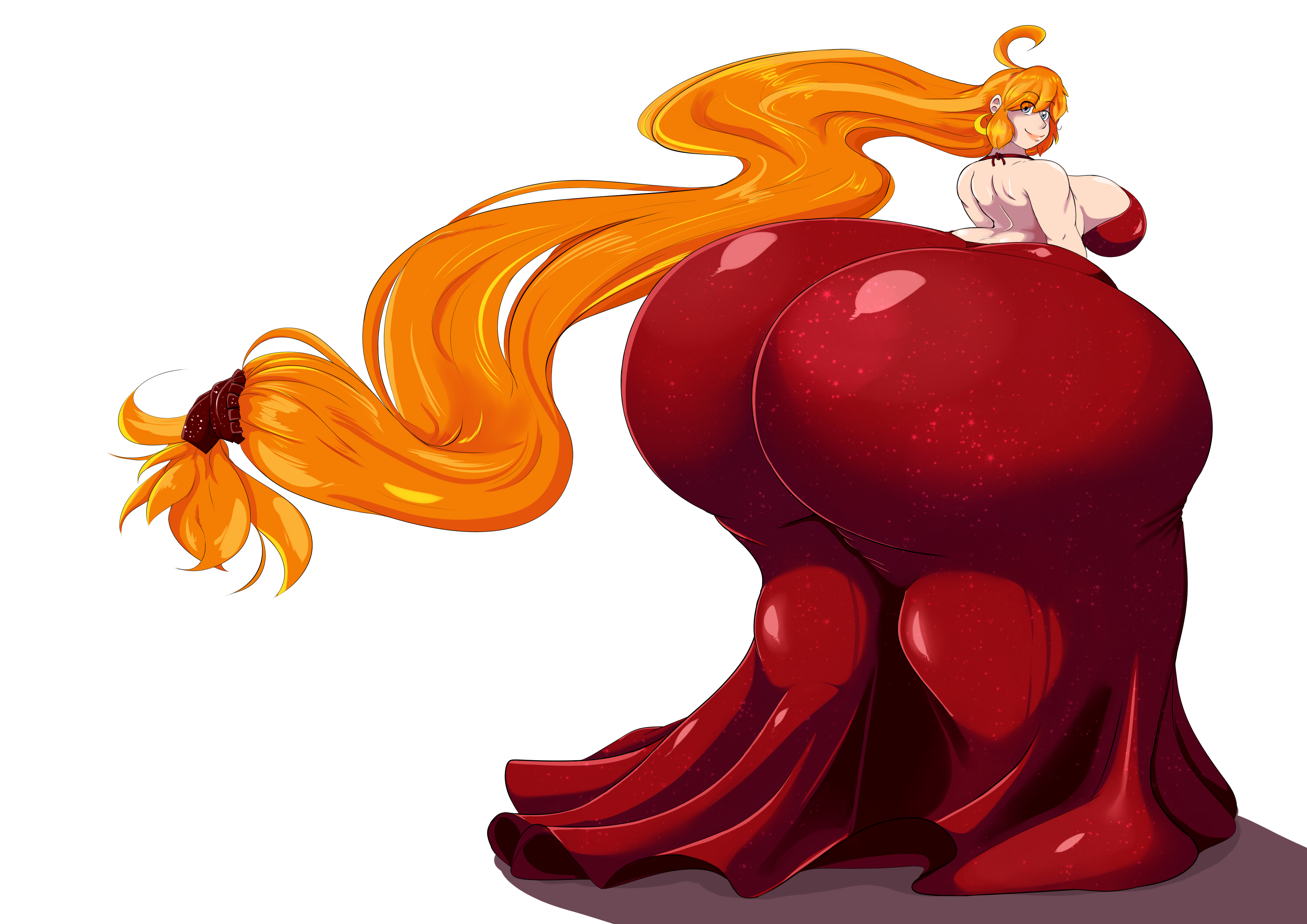 high-on-fairydust, deviantart, butt expansion, body inflation, long hair, d...