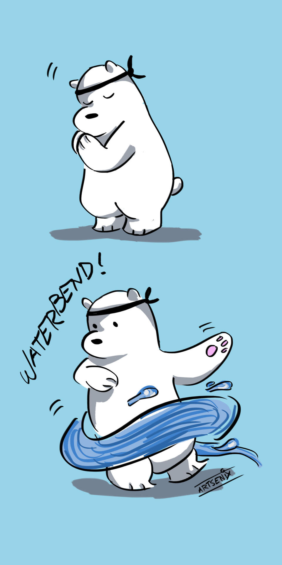 Ice Bear is mastering waterbending We Bare Bears Know Your Meme