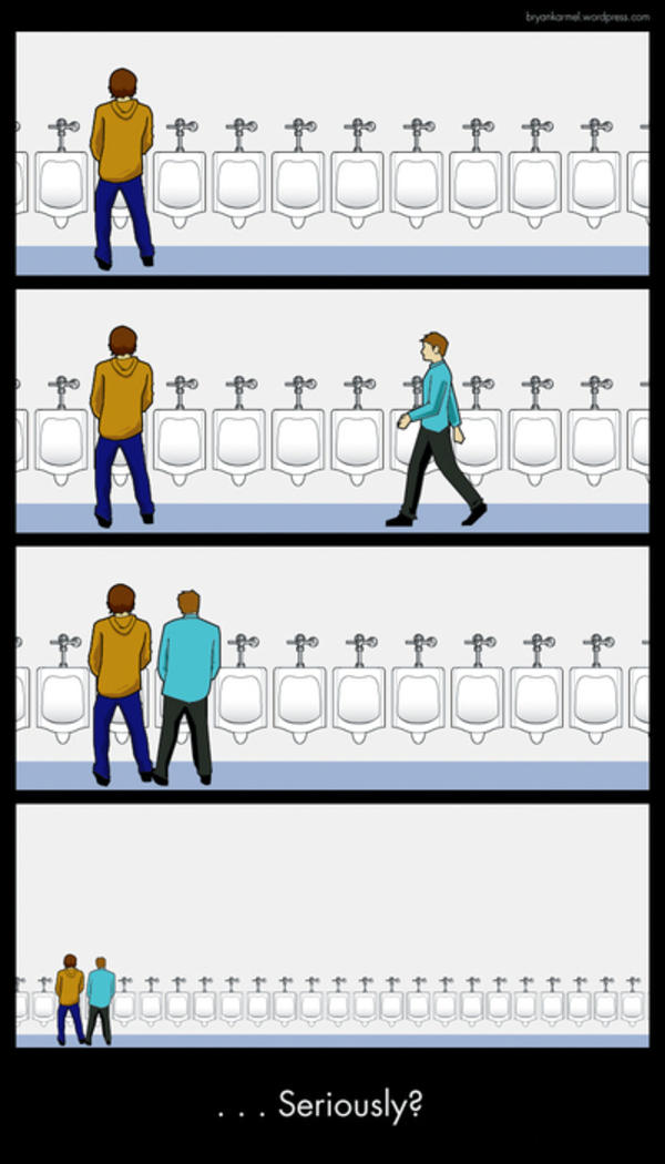 Urinal Etiquette Urinal Etiquette Know Your Meme