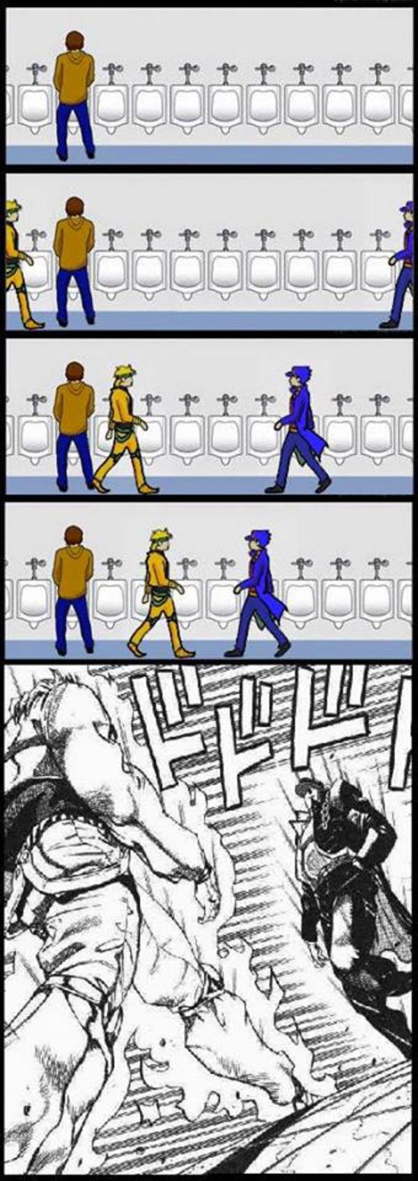 JoJo version Urinal Etiquette Know Your Meme