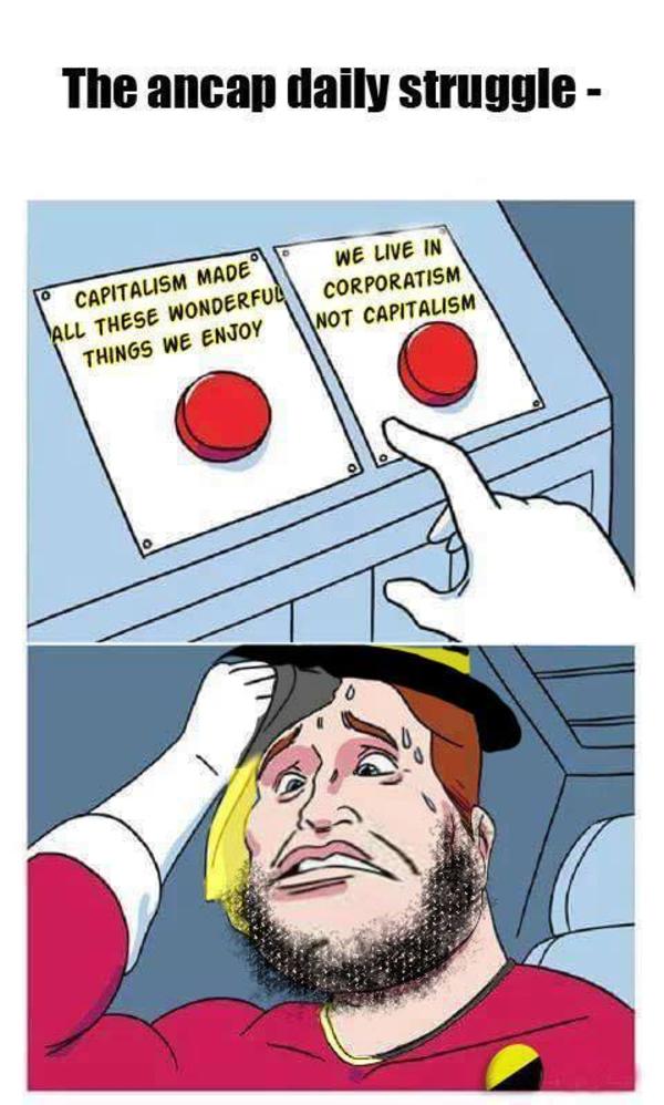 Anarcho Capitalist Daily Struggle Daily Struggle Two Buttons Know Your Meme